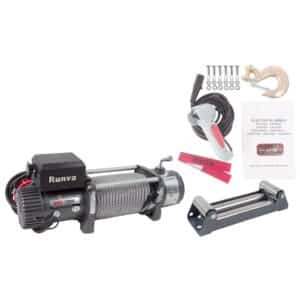 Runva 12000lb (5443kg) 24 Volt Electric Winch - Low Mounting - Integrated Solenoid Pack