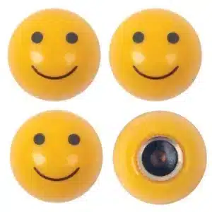 Smiley Face 4 Piece Valve Cap Set