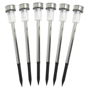 Stainless Steel LED Solar Garden Lamps - Set of Six