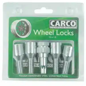 Carco locking wheel bolt set - 28mm x 12mm x 1.5mm