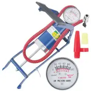 Single Barrel Foot Pump With Gauge