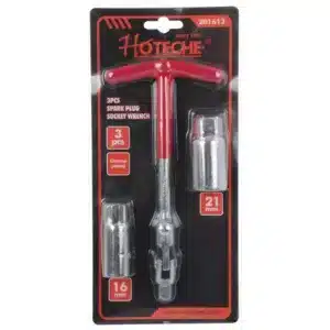 Hoteche 3 Piece T-Handle Spark Plug Socket Set