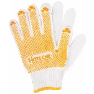 Hoteche White Cotton Gardening Gloves with PVC Grip Dots