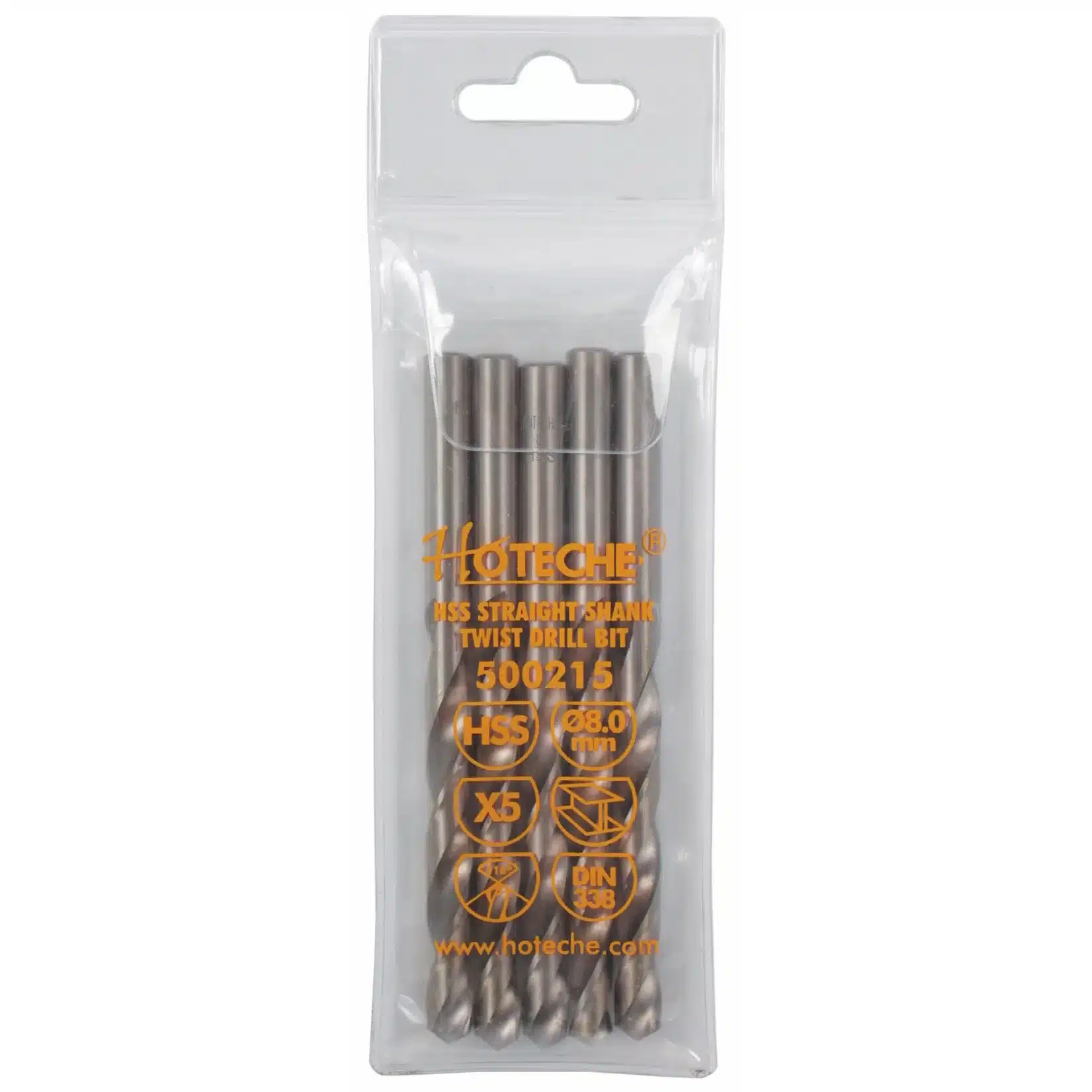 Hoteche 8 millimetre HSS Drill Bits - Pack of 5