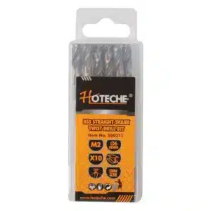 Hoteche 6 millimetre HSS M2 Straight Shank Drill Bits - Pack of 10
