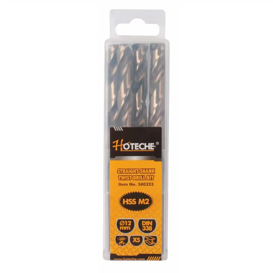 Hoteche 12 millimetre M2 HSS Pack of 5 Drill Bits