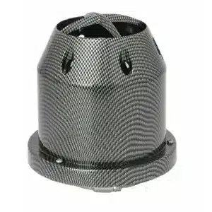 Chrome and Black 76 millimetre Inlet Air Filter with Plastic Cover