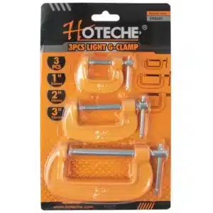 Hoteche 3 Piece Light Duty G Clamp Set