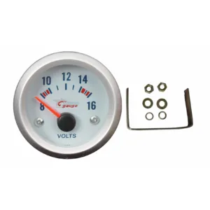 Silver and White Dragon Gauge 52 millimetre Voltage Gauge