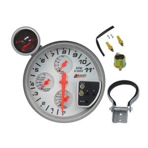 Dragon Gauge 95 millimetre 4 in 1 Tachometer / Rev Counter with Shift Light