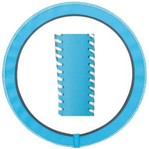 Blue Steering Wheel Cover with White Stitching