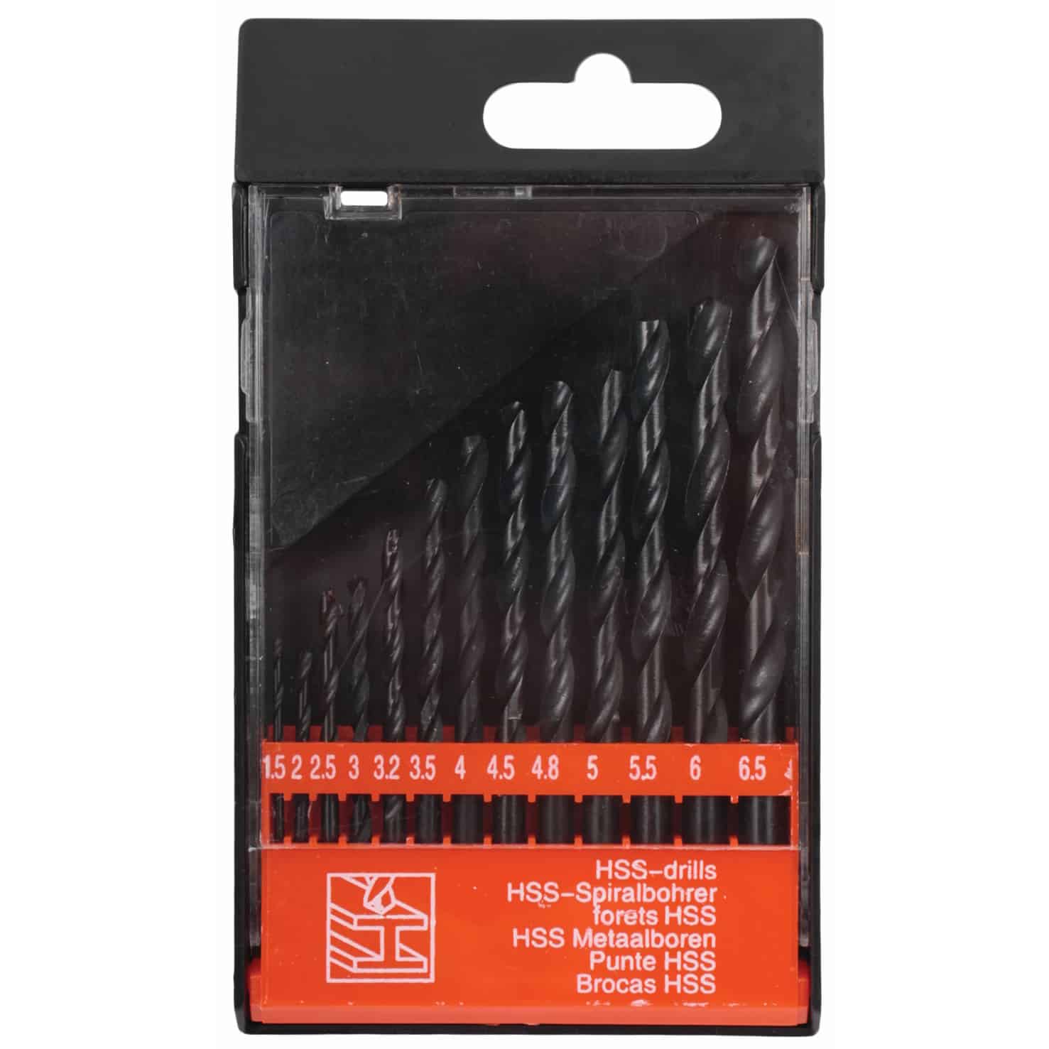 13 Piece 1.5 to 6.5 millimetre HSS Drill Bit Set