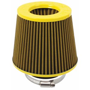 Yellow 76 millimetre Inlet Standard Open Top Cone Air Filter