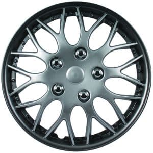 KT 15 Inch Gun Metal and Silver Wheel Cover Set