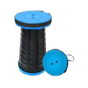 Blue Outdoor Portable Folding Extension Stool Seat for Camping, Fishing, Hiking
