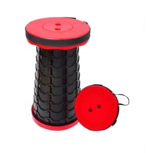 Red Outdoor Portable Folding Extension Stool Seat for Camping, Fishing, Hiking