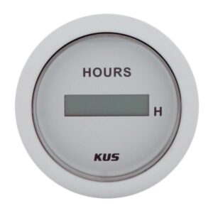 KUS Digital Hour Meter - 52mm, White