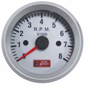 Auto Gauge 52mm Tachometer / Rev Counter - Silver