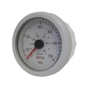 KUS 12 Volt 85mm Marine Grade Speedometer (Up to 90 km/h) - White