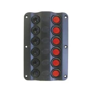 6 Gang LED Marine Switch Panel with Circuit Breaker (12 Volt)
