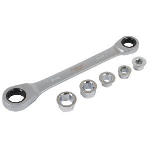 Hoteche 6 Piece Universal Double Headed Ratchet Spanner and Socket Set
