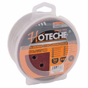 Hoteche 40 Grit Aluminum Oxide Sanding Discs with Velcro (125mm) - 50 Pack