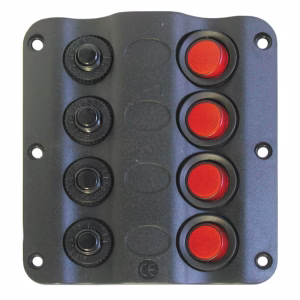 4-Gang Switch Panel for Boats with LEDs and Circuit Breaker