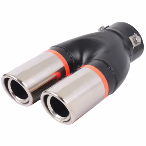 Twin Exhaust Tail Piece/Muffler - 60mm Inlet to 30mm Outlet (200mm Length)