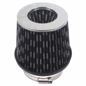 Air Filter with Rubber Base - 76mm (Carbon Finish)