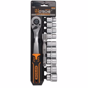 Hoteche 12 Piece 1/2" Drive Professional Grade Socket Set - 10-24mm