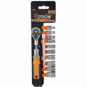 Hoteche 12 Piece 1/4" Drive Socket Set with Ratchet - 4-13mm