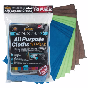 Shield All-Purpose Microfibre Cloths - 10 Pack