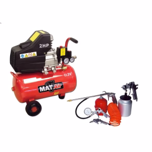 Matair 24 Litre Single Stage Hobby Compressor with 5-Piece Spray Gun Kit
