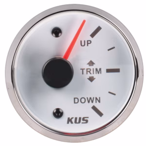Kus Vertical Trim Gauge for Boats - 52mm (White)