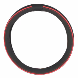 Polyurethane Steering Wheel Cover - Black and Red