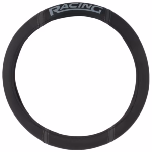 Polyurethane Racing Style Steering Wheel Cover - Black and Grey