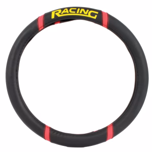 Polyurethane Racing Style Steering Wheel Cover - Black, Red, and Yellow