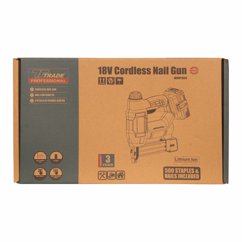 Trade Professional Cordless Nail Gun/ Stapling Gun- 18 Volt - Image 4