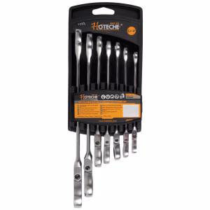 Hoteche 7-Piece Flexible Ratchet Combination Spanner Set