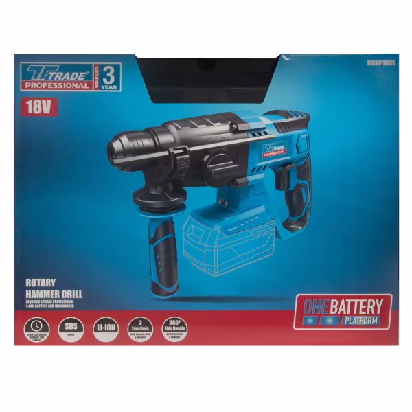 Trade Professional Cordless Rotary Hammer Drill - 18 Volt (Machine Only) - Image 4