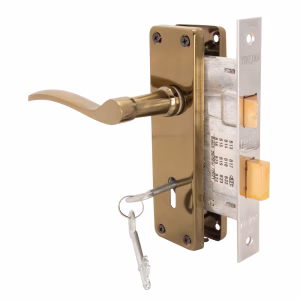 Trojan Hardware 2-Lever Sapphire Steel Handle Lockset – 6 Inch (Antique Brass)