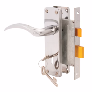 Trojan Hardware 2-Lever Emerald Steel Handle Lockset – 6 Inch (Chrome Plated)