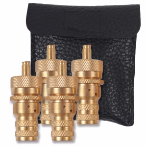 4-Piece Tyre Deflator Set in Leather Pouch - 6-35PSI