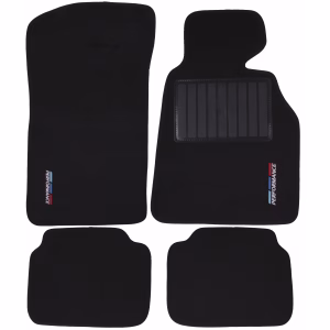 4-Piece Carpet Set Compatible with BMW E46 (Black)