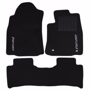 3-Piece Carpet Set Compatible with Toyota Fortuner (Black)