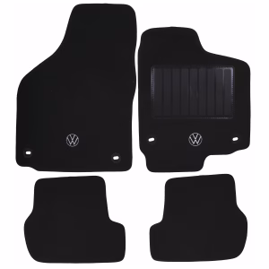 4-Piece Carpet Set Compatible with Volkswagen Golf 6 (Black)