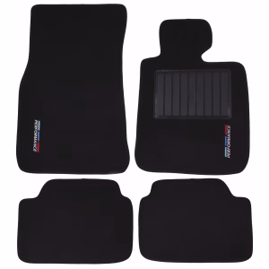 4-Piece Carpet Set Compatible with BMW E87 (Black)