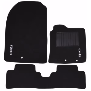 3-Piece Carpet Set Compatible with Kia Rio (Black)
