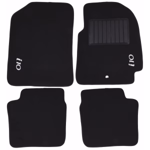 4-Piece Carpet Set Compatible with Hyundai i10 (Black)