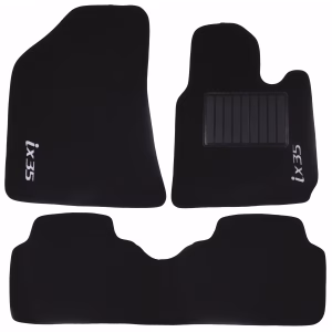 3-Piece Carpet Set Compatible with Hyundai ix35 (Black)